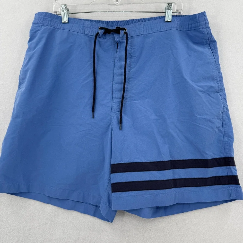 Brooks Brothers 346  Swim Trunks Mens XL Blue Stripe 7